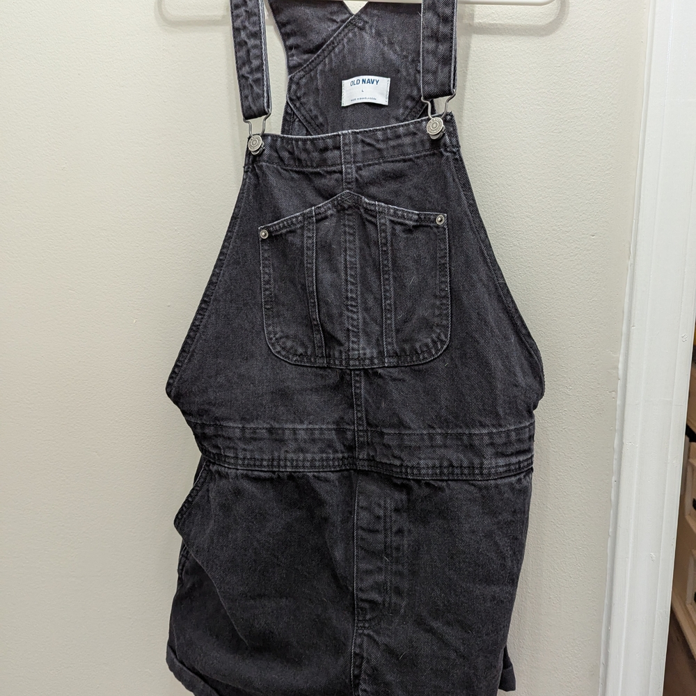 Old Navy Black Denim Overalls